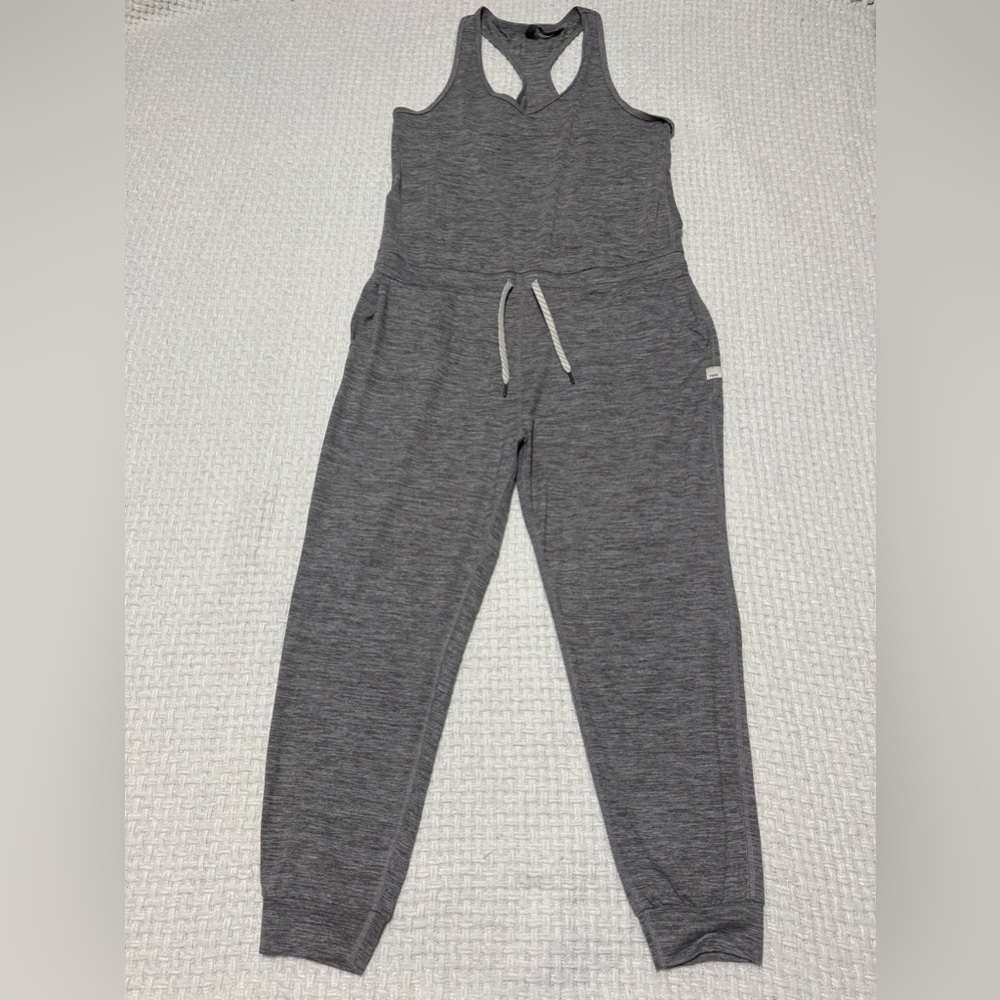 Vuori women’s grey tank pant romper.  Large.  Excellent condition.
